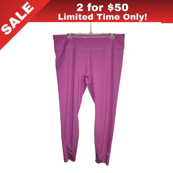 [Sale: 2 for $50!] Nike Dri-FIT Purple Leggings Size XXL 0286 - Picture 1 of 9